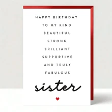 1 张令人印象深刻的姐妹生日贺卡，为善良、美丽、坚强、聪明、支持和出色的姐妹们送上真诚独特而贴心的礼物，充满爱与关怀，为闺蜜送上创意生日礼物 - 彩色 - 查看 6