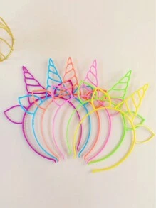 6pcs/Set Candy Color Deer Horn Ear Headband, Cartoon Unicorn Hair Accessories For Kids, Fashion Party/Holiday Headdress