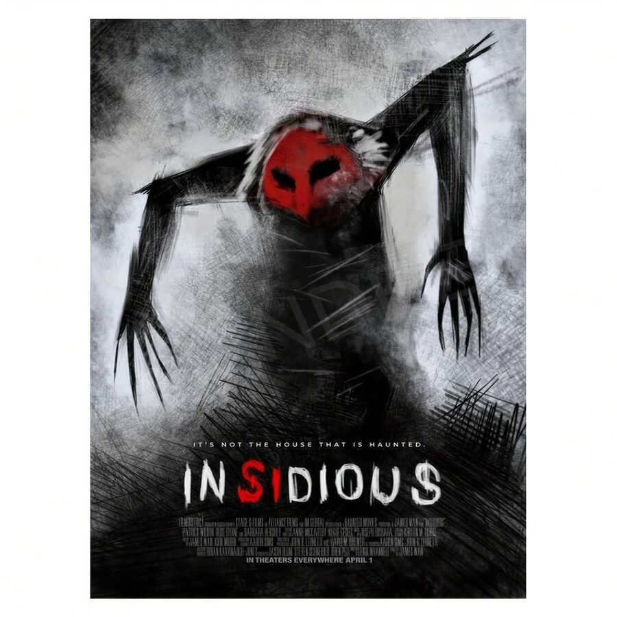 1 Pc Horror Movie Canvas Art Poster  Wooden Framed Canvas Painting -  Thickness 2.25cm/0.9inch,Home Gift Decoration, Room Decoration Aesthetic, Wall Decoration Art, Perfect Gift, Autumn And Winter Wall Decoration, Living Room Decoration, Bedroom Decoration, Kitchen Decoration, Entry Decoration, Bathroom Decoration, Direct Wall Painting, High Quality Wall Painting Poster
