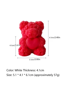 1 pieza Vela aromática en forma de oso de rosas hecha a mano DIY, decoración creativa para el dormitorio. Regalo del día de San Valentín, cumpleaños, graduación