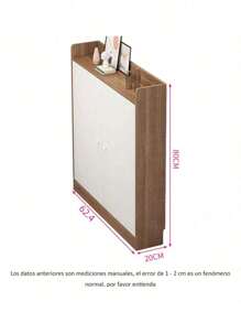 Minimalista Organizador Zapatera Para De Madera Con Puertas - Blanco - Ver 3