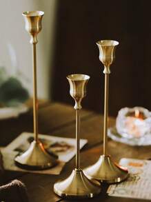 1 st. Vintage stijl messingkleurige kaarsenhouder basis, romantische kerst kaarslicht diner decoratie, bruiloft rekwisiet