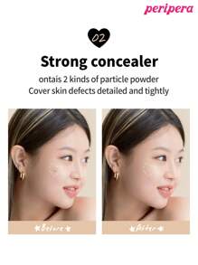 Peripera K-Beauty 双重持久遮瑕膏，尖端遮瑕膏，适用于敏感肌肤，液体遮瑕膏，轻盈，全面覆盖，持久，遮瑕，修饰，遮盖，保湿，提亮，浅沙色，韩式彩妆 - #02 Natural Beige - 查看 9