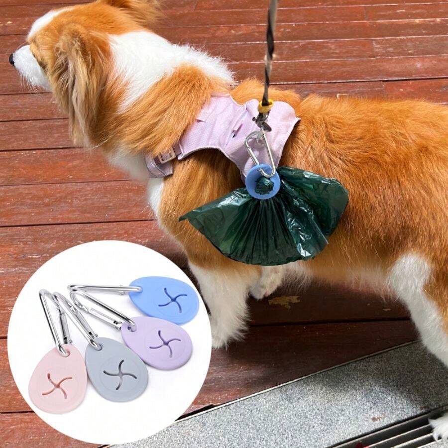4 Colors Dog Poop Bag Holder Waste Bag Holder With Carabiner Clip 4-colors-dog-poop-bag-holder-waste-bag-holder-with-carabiner-clip