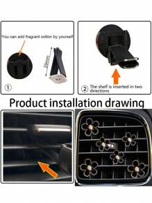 6pcs Alloy Charming Daisy Designed Air Vent Clips, Car Vent Decoration Clips, Auto Interior Accessories - Multicolor - View 3