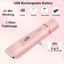 Tondeuse à cheveux double tête Rasoirs électriques pour femmes Rechargeable Wet Dry Machine de rasage indolore pour le corps et les zones intimes
