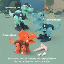 DIY Dinosaur Toys For Kids With Electric Drill,Fun Dinosaur Toy,Realistic Dinosaur As A Birthday Gift,Tyrannosaurus Rex, Velociraptor, Brachiosaurus And Triceratops Are Available In A Variety Of Specifications For You To Choose From. They Can Be Used As Children's Day Gifts, New Year Gifts, And Back-To-School Gifts For Kids. - TOY531-粉紅色包裝-4隻恐龍 - 查看 10