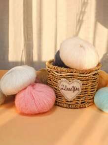 1/5 pezzi Filato di mohair da 330 m, colore dopamina, composizione: 15% lana, 15% mohair, 40% acrilico, 30% nylon, morbido filato per uncinetto e maglia di maglioni, sciarpe, scialli, cardigan, pon pon, 50 g