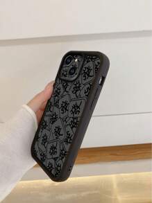 Chinese New Year 1pc Mahjong Tile Pattern Thick Anti-Fall Sandblasting Phone Case Compatible With Apple / / / Redmi / Infinix / Vivo - Black - View 3