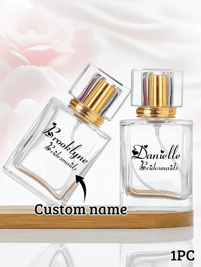 1pc Custom Name Travel Perfume Bottle Refillable, Personalized Clear Glass Perfume Atomizer, Customized Refillable Perfume Spray Bottle,Multi-Functional,Ornamental,Letter,Exquisite,Stylish,Vintage,Unique,Customized,Personalized,Custom,Ideal Gifts For Her,Girlfriend,Her,Grandparents,For Anniversaries,For Weddings