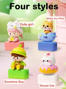 1pc Custom Name Signature Stamp For Kids, Name Stickers Name Label,Cartoon Pattern Name Stamps Personalized, DIY Customized Cartoon Self Inking Name Stamp, Stamps For Signing Name, Name Stamp For Clothing Kids Waterproof Back To School