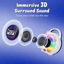 Kids Karaoke Machine Toy With 2 Microphones, Educational Music Toy With Light/Recording /Voice Change Function Singing Microphone Toys Gifts For Girls And Boys - Blue - View 7