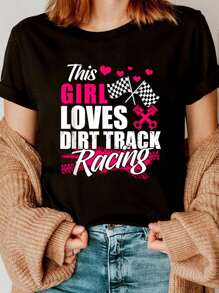 Esta chica ama las carreras en pista de tierra - Camiseta divertida como regalo para amantes de las carreras