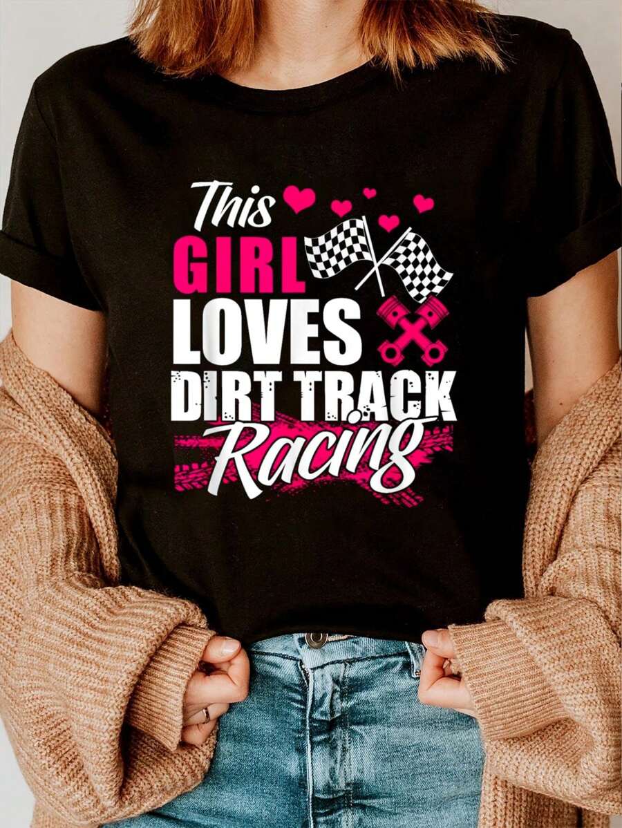 Esta chica ama las carreras en pista de tierra - Camiseta divertida como regalo para amantes de las carreras