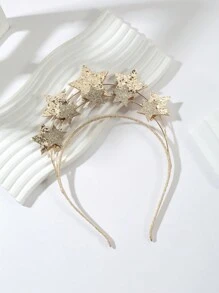 1pc Gold Sparkly Double Layer Star Headband