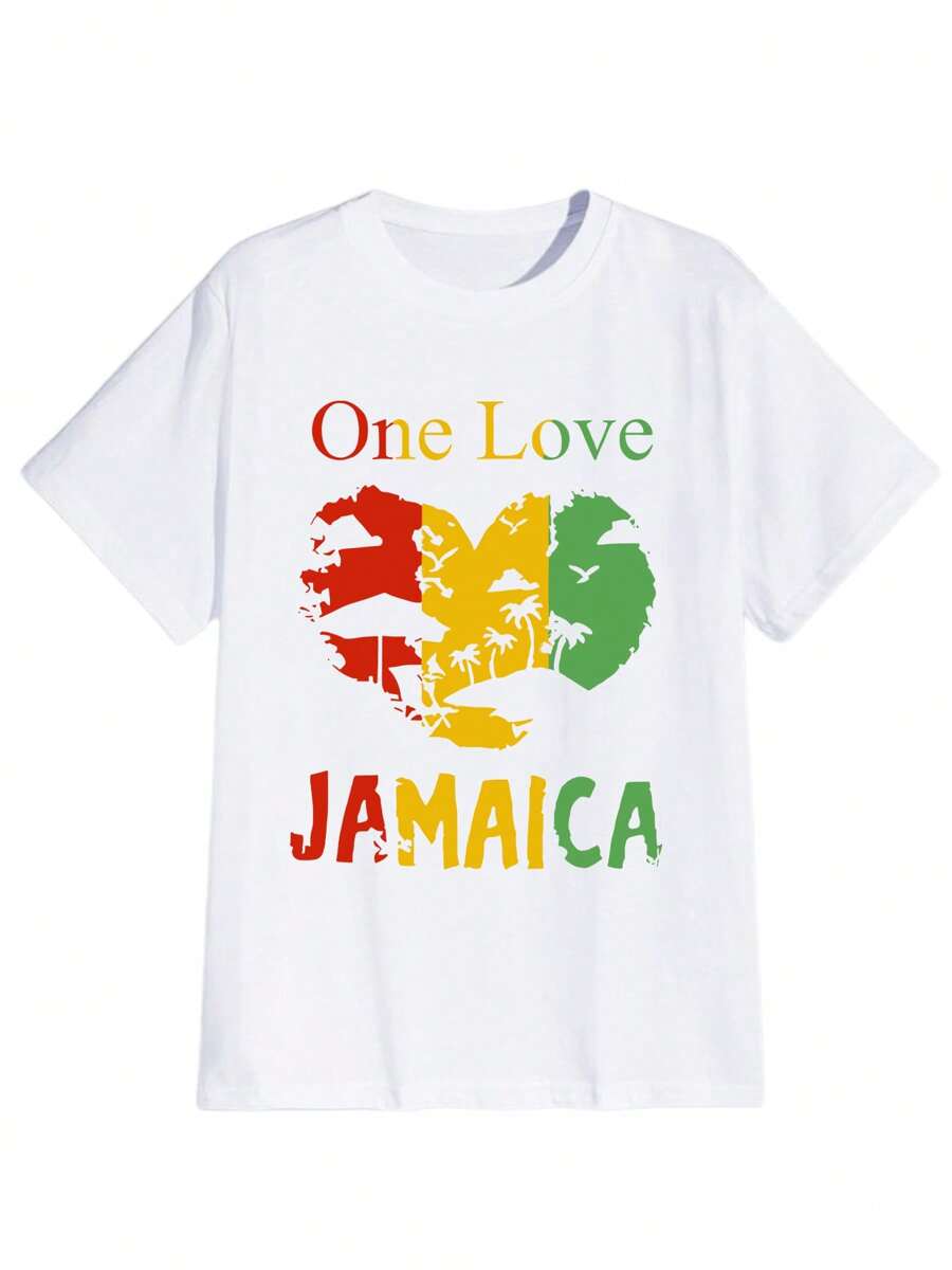 Casual And Comfortable Pure Cotton Short Sleeve T-Shirt With Round Neck And Funny Slogan Print 190gsm