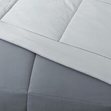 7-Piece Reversible Bed In A Bag Comforter Set With Sheets, Blue Floral, Queen - 灰色的 - 查看 7
