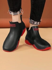 All Season Women Outdoor Sports Rain Boots, Slip-Resistant Waterproof , Fashionable Short Rain Boots, Couples Gardening/Kitchen/Work Safety Shoes - Red - View 5