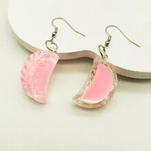 1 Pair Cute Creative Resin Dumpling Shaped Earrings, Novelty Food Design Pendant Earrings, Charming Youthful Earrings For Women, Suitable For Dress Up, Festivals, Parties