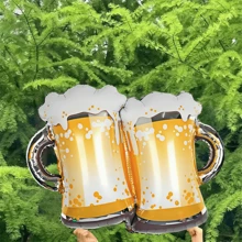 新款啤酒杯铝箔气球装饰 啤酒派对装饰 啤酒节生日派对气球 男士啤酒派对装饰 35寸敬酒气球装饰 - 彩色 - 查看 2
