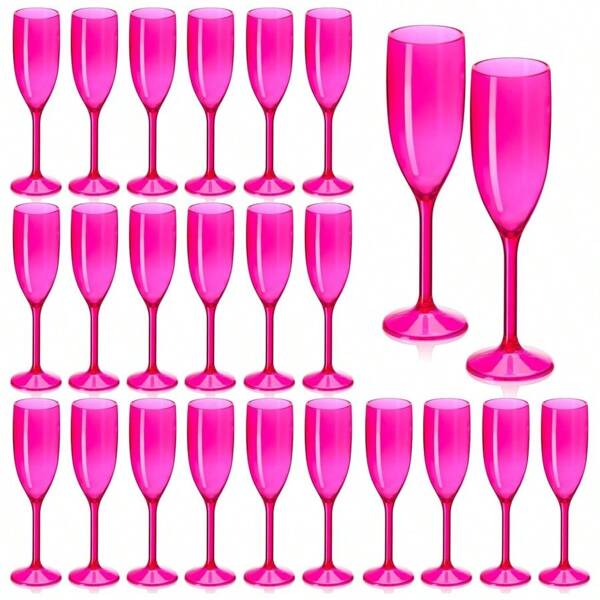 Copas de vino reutilizables para fiestas, copas de champán rosas suaves para bodas y aniversarios, copas de champán a prueba de roturas para damas de honor y despedidas de soltera