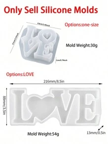 1pc LOVE Silicone Candle Molds DIY Scented Plaster Pendants Making Tools
