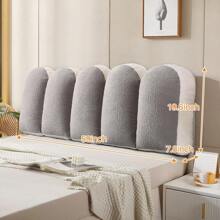 Luxurious Double-Sided Velvet Bed Rest Pillow With Ergonomic Support & Machine Washable Design - Perfect For Home, Bedroom, Living Room, And Office Use, Luxurious Teddy Bed Headboard Cover Bed Headboard Cover Bedside Backrest Cushion Upholstered Bed Head Cover Double King Size - Creamy white + ashes gray - 查看 8