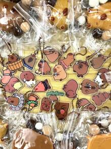 1 Stück zufälliger Stil TPR süßes Flusspferd weiches Quetschspielzeug, Weihnachtsgeschenke, Neujahrsgeschenke, Lustiges Spielzeug mit Acryl-Aufhänger, zufällige Farbe und Stil (zufällige äußere Verpackung)