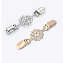 2 件/4 件复古花卉印花开衫领口胸针