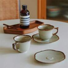 浓缩咖啡杯碟套装，复古风格手工陶瓷杯 150 毫升，重返校园