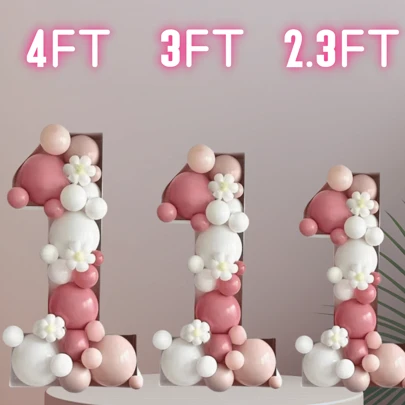 4ft/3ft/2.3ft Marquee Number, 48in/36in/28in Plastic Mosaic Numeric 0-9 Frame, Suitable For Wedding, Birthday, Graduation, Christmas, Halloween, Easter, New Year Festival Decoration Set, DIY Assembly