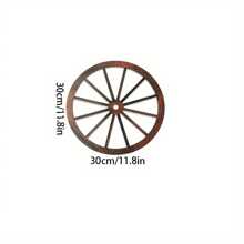 2PCS Wooden Wagon Wheel Wall Decor Western Cowboy Party Decorations Vintage Rustic Wagon Wheel Wood Cartwheel Decor For Bar Garage Indoor Outdoor