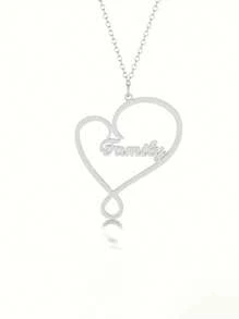 1 pieza Collar de árbol del amor de acero inoxidable personalizado con letras inglesas personalizadas, se puede personalizar con 1-5 colgantes en forma de corazón, estilo bohemio elegante, opción perfecta para regalos del Día de San Valentín y cumpleaños - Multicolor - Ver 3