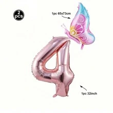 New 40"/32" Large Size Numbers 1-9 Bowknot Foil Balloon Kits, Birthday, Wedding Anniversary Party Decor Foil Balloon