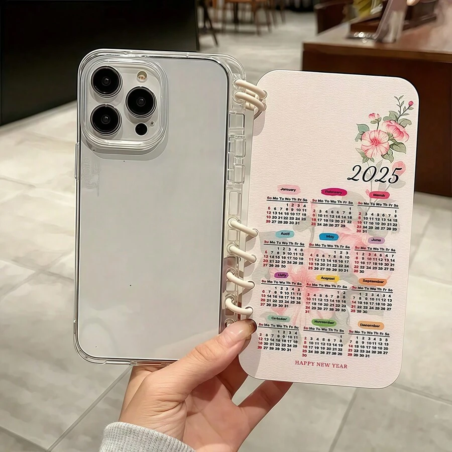 1 个日历 2025 翻盖磨砂手机壳，个性化保护壳适用于 iPhone 16 Pro Max、15、14 Plus、13、12、11 - 彩色 - 查看 1