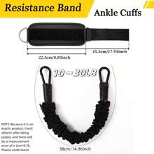 5pcs/1pc Ankle Resistance Bands, Fitness Ankle Straps, Leg & Glute Training Resistance Bands, Fitness Accessories Ankle Wraps - Black - View 5