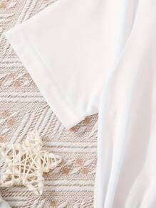 Lato Młoda dziewczyna Wielkanoc Swobodny Słodkie ubrania Króliczek Nadruk Okrągły Dekolt T-shirt Bluza - Biały - Zobacz 2