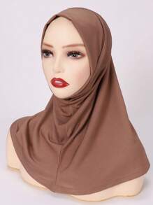 可定制 Hijab 斋月女士头巾，多色纯色边缘卷边女士头巾，帽子