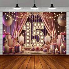 15th Luxury Birthday Celebration Banner - Polyester Party Decoration, Suitable For Home, Garden, Studio And Outdoor Events - Multi-Color Multipurpose