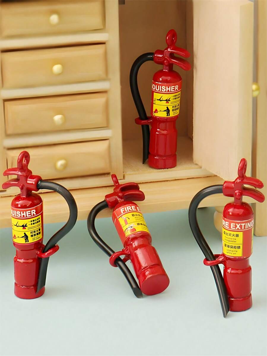 1:12比例娃娃屋DIY迷你房屋灭火器模型配件,微型仿真灭火器模型摆件,手工DIY家居场景桌面装饰配件,OB11道具,迷你灭火器模型娃娃屋微型玩具,金属迷你灭火器挂件,微型食物玩具,迷你灭火器微型场景模型道具,摄影背景,迷你食物创意装饰仿真小摆件,迷你灭火器模型 - 彩色 - 查看 1