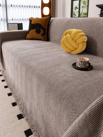 1pc Enlarged & Widened Minimalist Dark Green Sofa Slipcover, Multi-Functional Sofa Throw Blanket, Pet-Friendly Couch Cover, Machine Washable Furniture Protector For Bedroom, Office And Living Room, All Season