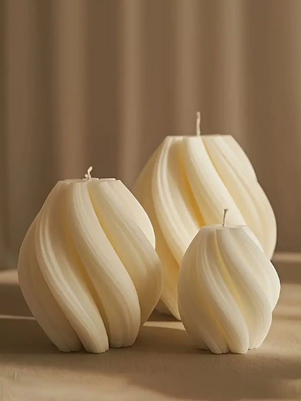 [Perfect Aromatherapy Candle For Gifts] Soy & Beeswax Aromatherapy Candle - Geometric Wave Design, Twisted Spiral Abstract Art, Perfect For Valentine's Day, Birthdays & More - Indoor/Outdoor Use