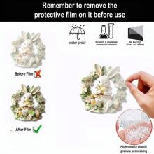 1 件复活节彩蛋和兔子亚克力 2D 平面多用途悬挂装饰 - 汽车、手机、背包、钥匙扣装饰的完美选择 - 春季庆祝活动的理想选择 - 复活节彩蛋和可爱的兔子悬挂饰品 - 可用于复活节、情人节、生日、周年纪念日和其他场合 - A - 查看 7