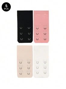 4pcs/Set Women Seamless Bra Extenders, 3 Rows Hooks Closure Bra Strap Extender - Multicolor - View 12