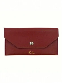 [Aangepast] Gepersonaliseerde PU Kunstleren Geld Envelop Portemonnee, Herbruikbare Geld Envelop Portemonnee Voor Geldverdeling, Minimalistische Effen Kleur Lange Portemonnee, Modieuze Casual Portemonnee, PU Kunstleren Multifunctionele Kaarthouder, Kaarthoes Envelop Kaarthouder, Geschikt Voor Zowel Mannen Als Vrouwen