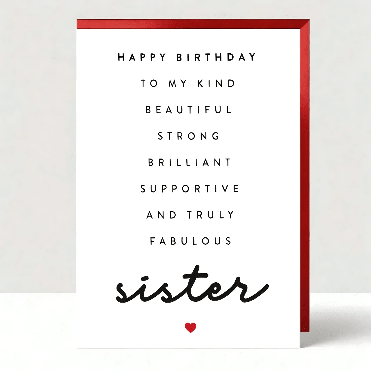 1 张令人印象深刻的姐妹生日贺卡，为善良、美丽、坚强、聪明、支持和出色的姐妹们送上真诚独特而贴心的礼物，充满爱与关怀，为闺蜜送上创意生日礼物 - 彩色 - 查看 1