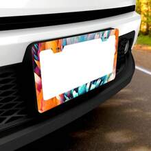 Custom 6x12 Inch Aluminum Personalized License Plate Frame, Record Your Memorable Moments, High Attention Catching Customized License Plate Frame, Personalized Design With Photo, Text, Logo (1 Set)