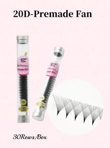 一盒600支，10D/12D/14D/16D/18D/20D 散装预制浓密睫毛，0.05mm 厚度，C 卷度，俄罗斯仿貂毛睫毛，长度 8-15mm - C - 查看 48