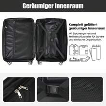 Sweiko Valise à coque rigide, valise à roulettes, valise de voyage, bagage à main 4 roues, matériau ABS, serrure douanière TSA, 56,5*37,5*22,5, rose