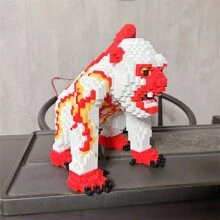 10.000 piezas Puzzle de bloques de construcción de elementos clásicos de montaña y mar con partículas pequeñas, Puzzle artesanal DIY del dios bestia clásico de montaña y mar Bai Ze Zhu Fu para decoración - modelo - Ver 8